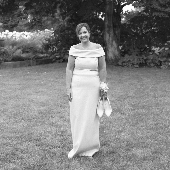 Mother of Bride Dress - Metallic Blue - Altered to size 10 - Picture 1 of 5